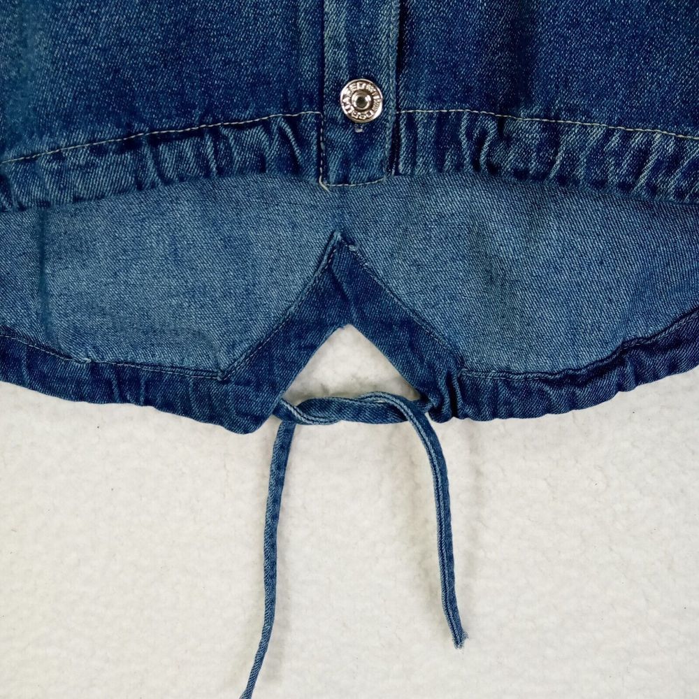 Boom Sequin Hi-Low Hem Denim Jacket Girls Sz 10-12 Blue Distressed - Picture 7 of 14